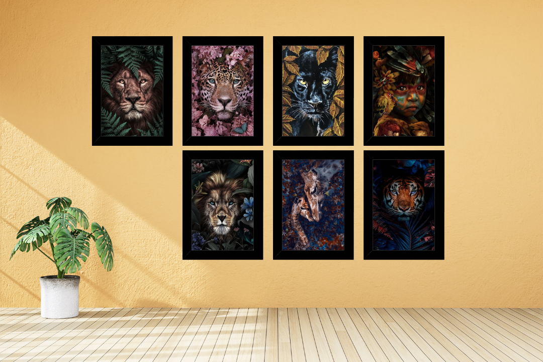 coleção animais selvagens artes em quadros com equilibrio para a sua casa, escritório ou outros locais